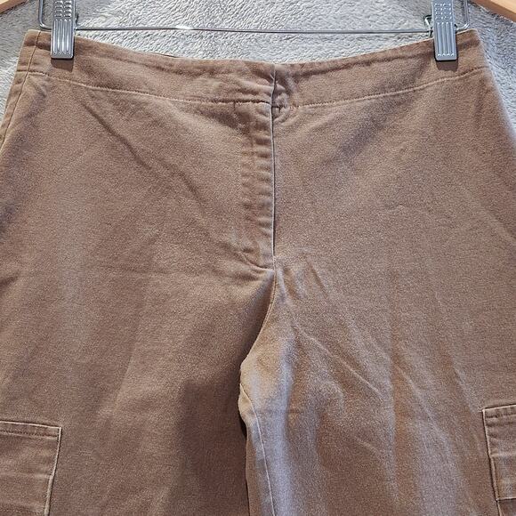 Eileen Fisher Womens Brown Cropped Wide Leg Cargo Pants Size XS Silent Luxury - Picture 2 of 13